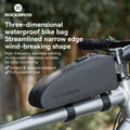ROCKBROS Riding Bag Waterproof Cycling Top Front Tube Frame Bag Large Capacity MTB Road Bicycle Pannier Black Bike Accessories
