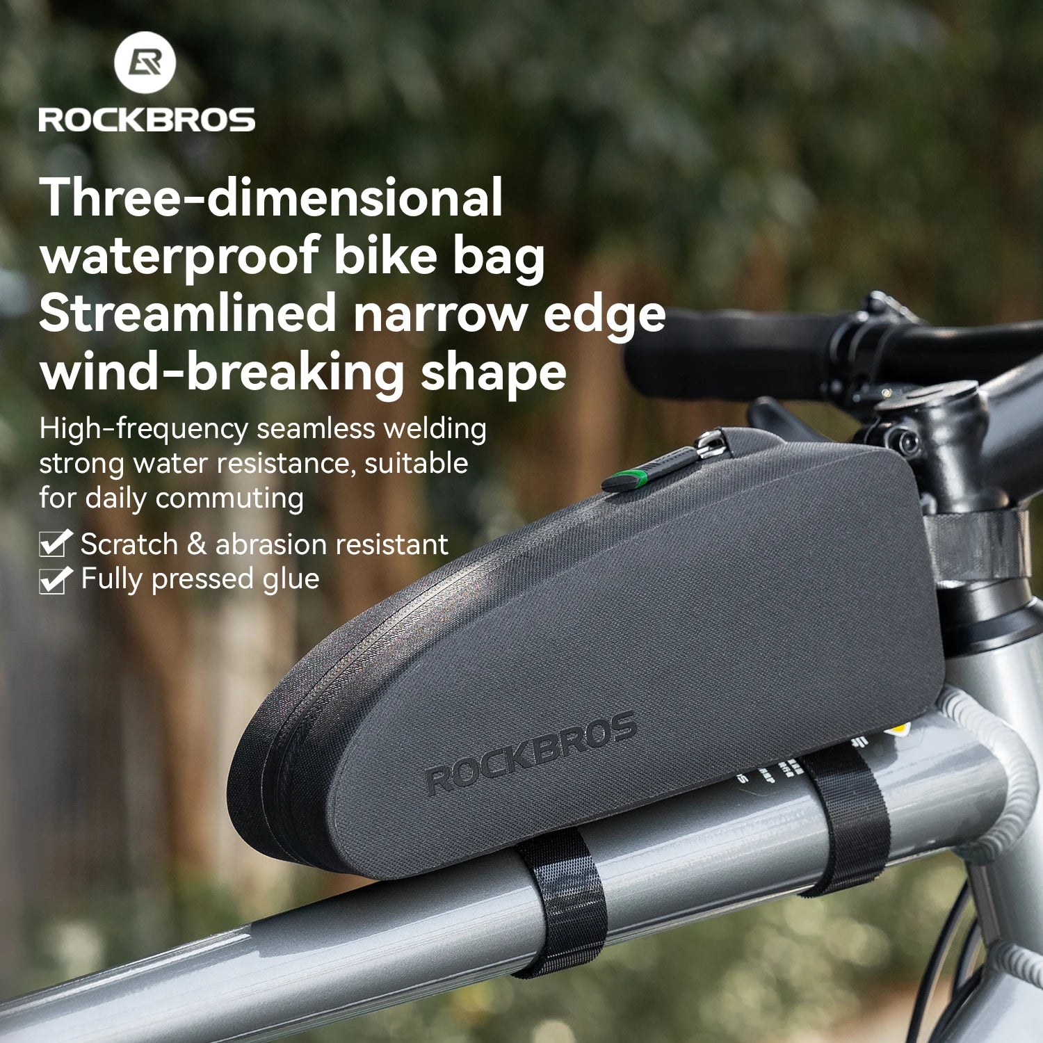 ROCKBROS Riding Bag Waterproof Cycling Top Front Tube Frame Bag Large Capacity MTB Road Bicycle Pannier Black Bike Accessories