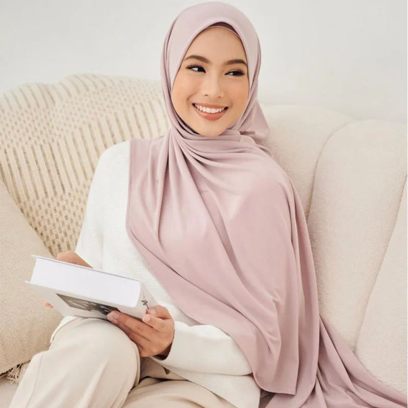 Custom Modest Women's Tudung Sulam Convenient Lovy Instant Hijab with Ironing Heavy Chiffon Shawl for Spring Made in Malaysia