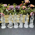 Crystal Avalokitesvara Natural Crystal Clear Quartz Guan Yin Buddha for Decoration