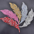 Hot Fix Resin Diamond Applique Feather Shape Rhinestone Strass Patches Iron on Motifs for Jeans Clothing Shoes Bags