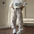 Custom logo Sweatsuit Women 100% Cotton Two Piece T Shirt and Wide Leg Sweatpants Set Wholesale Tracksuit Jogging Suits