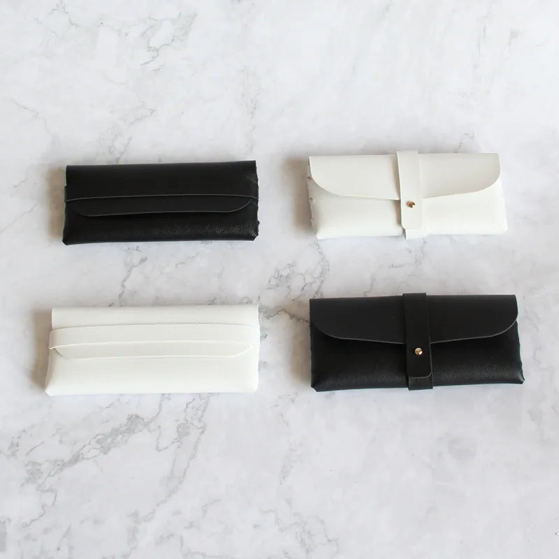 2025 Embossed Logo Eyewear Case Packaging Leather Sunglasses Pouch Cases Portable Women Eyeglasses Pouch Bag Case