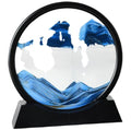 Tailai Moving Sand Art Picture Round Glass 3D Deep Sea Sandscape  Relaxing Desktop Home Office Work Decor