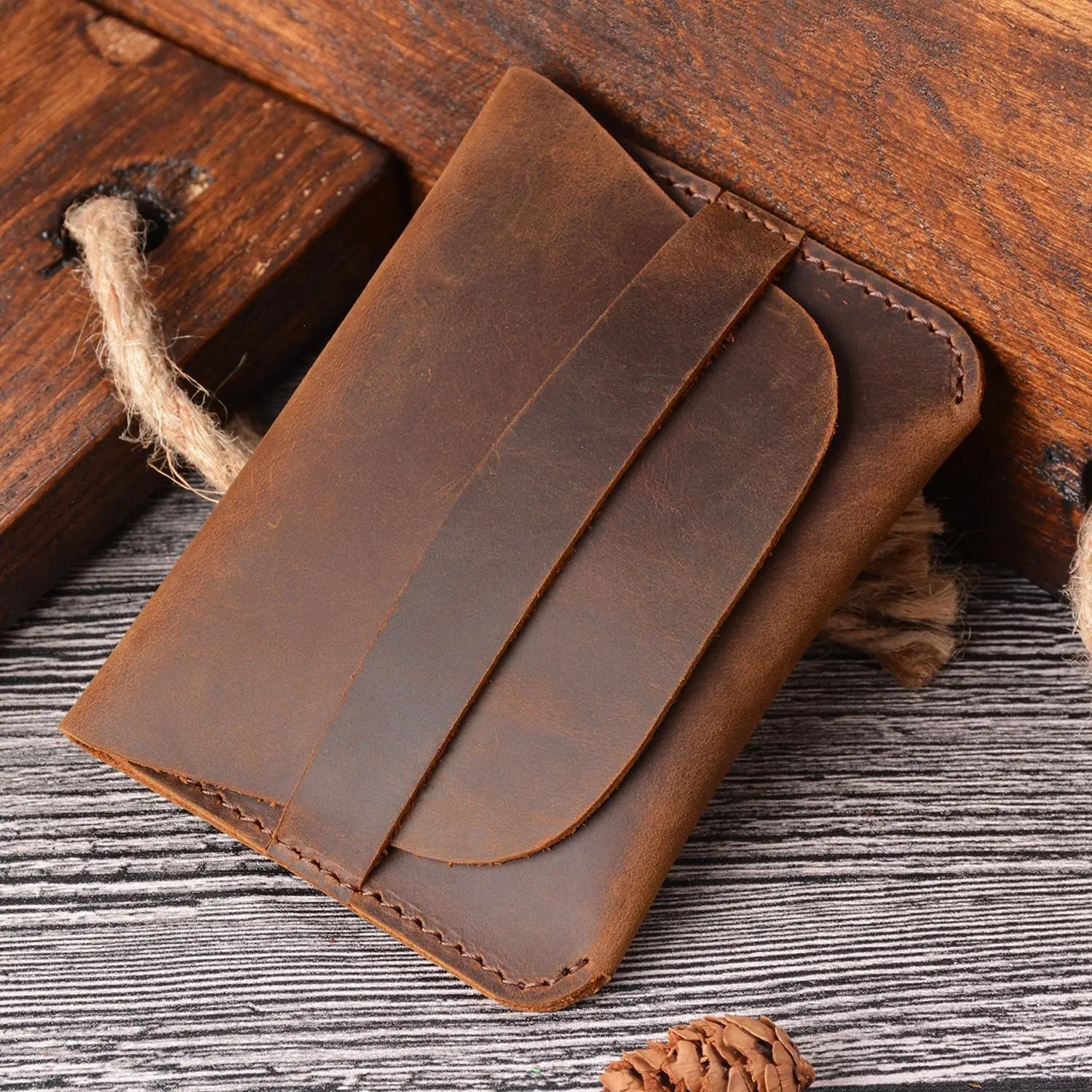 Trendy Top Grade Leather Custom Card Holder Slim Wallet Credit Card Protector Refined Porte Carte Shopping Travel Free Sample