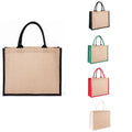 Strong Custom Logo Fruit Shopping Jute Tote Bag Classic Color Blocking School Blank Eco Bag Durable for Promotion-Wholesale