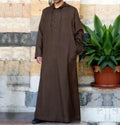Wholesale Men's Modest Islamic Thobe Hooded Breathable  Arab Robe