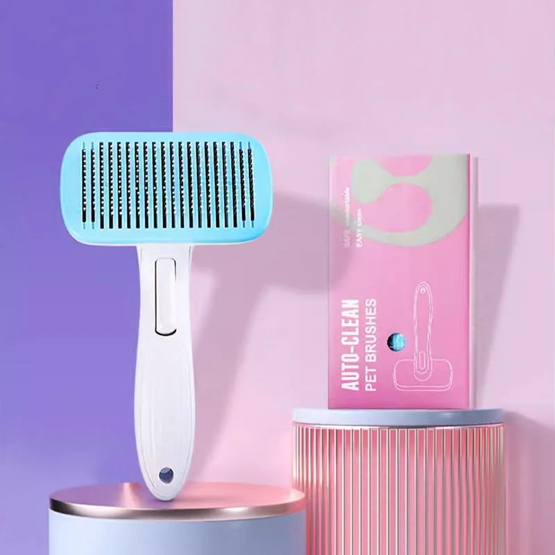 2024 New Pet Grooming Tools Luxury Dog Grooming Brush Custom Pet Hair Brush Self Cleaning Pet Slicker Brush for Dog cat