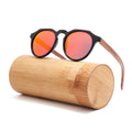 2021 Trendy Round Womens Shades Glasses Wood Polarized Sunglasses