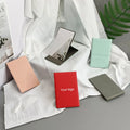 Zonyin Folding Rectangle Small Stainless Steel Pocket Mirror Pu Leather Custom Logo Unbreakable Makeup Mirror for Purse Bag