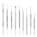 Dual-Headed Stainless Steel Makeup Toner Spatula 5 Types Foundation Cream Mixing Stick Tool for Nail Art Cosmetic Tool Set