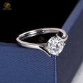 Wholesale GRA VVS D Color 6.5mm 1CT Moissanite Diamond Ring 925 Sterling Silver Engagement Rings for Women Wedding