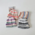 Landfond Accessory Autumn and Winter Mixed Color Matching Rolled Edge Ear protection Beanie Hat