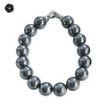 Stylish Classic Beaded Bracelet BS6 10mm Black Pearls with Shimmering Contrast for Anniversaries