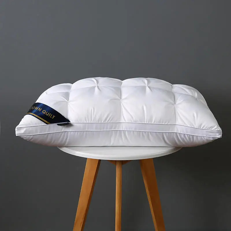 Wholesale Soft White Pleated Process Bed Sleeping Pillows with Double Line 5 Star Hotel Neck Support for Comfortable Rest