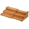 Customizable 3-tier Extendable Bamboo Spice Rack Jars Organizer Storage Rack for Kitchen