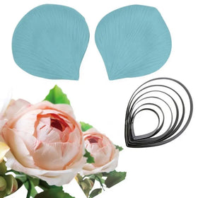 3D Silicone Mold Rose Petal Veiner Mold With Stainless Steel Cutter Set
