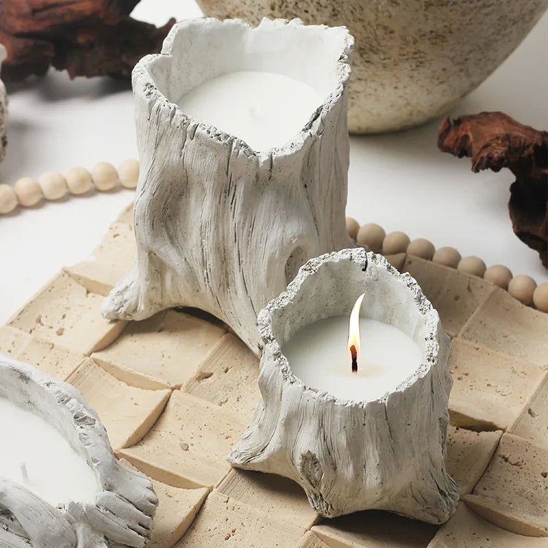 Antique Simple Cement Eco-Friendly Wedding Aromatherapy Vintage Empty Candlestick Home Ornaments Soy Wax Container