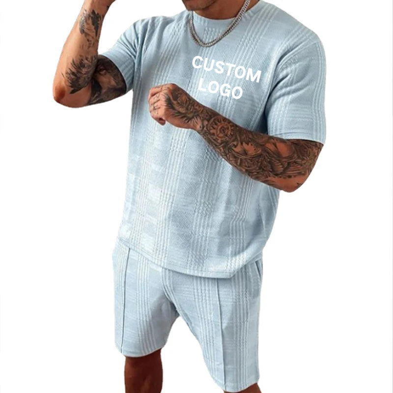 Evertop Men's Soccer Outfit OEM/ODM 2-Piece Short Set with Printed Cargo Time out Camisa De Wear