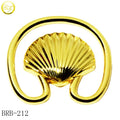 Custom Shell Shape Beachwear Hardware Slider Ring Gold Plated Swimwear Accessory Metal Strap Connector for Bikini