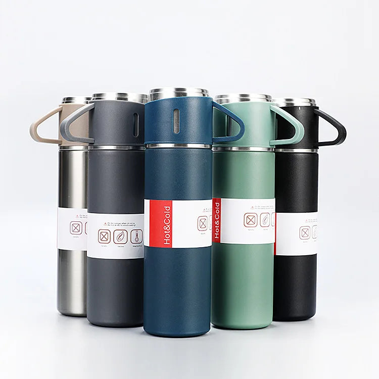 Business Vacuum Insulated Gift Sets Stainless Steel 500ml Thermal Flask Customized Vasos Sports Outdoors Glass Water Bottles