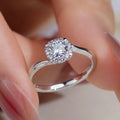 Messi Jewelry MSR-1092 Solid Gold 14K  Engagement /Wedding  Ring IGI 0.5CT Lab Grown Diamond Halo Ring for Women Band