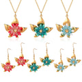 Fashion Stainless Steel Pendant Vacuum Plating in the Furnace to Preserve Color DIY Necklace Earrings Set