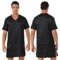 Satin Nightgown V Neck Short Sleeve Sleepwear Night Clothes Homewear Sleeping Wear for Men