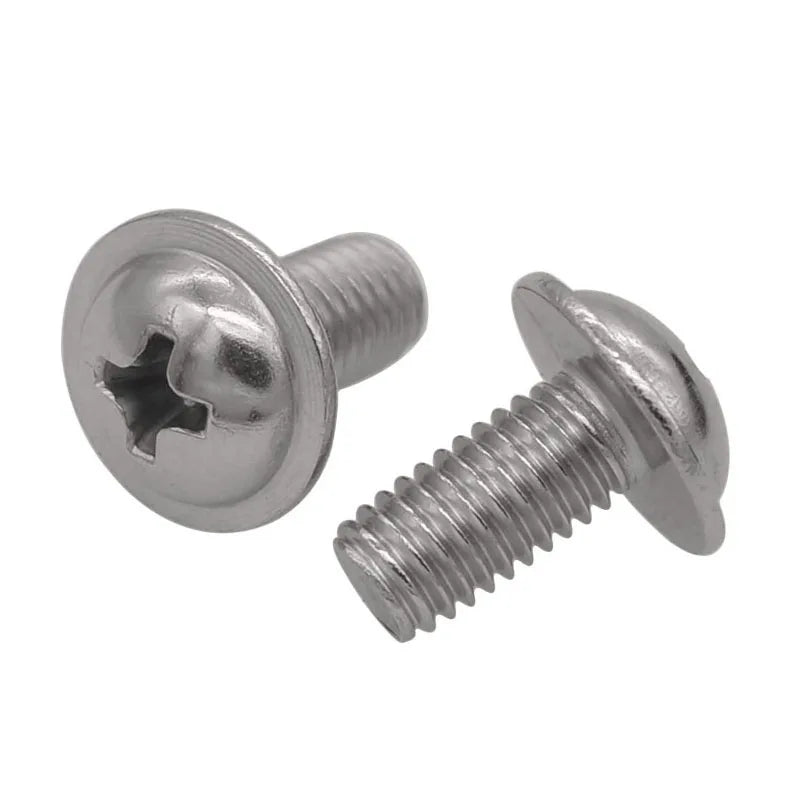 304 Stainless Steel M2 M3 M4 DIN 967 Phillips Pan Head Screws with Washer