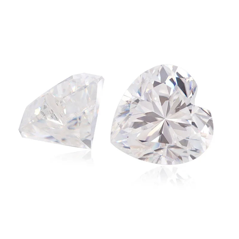 Heart-Shaped Moissanite Loose Stone for DIY Inlaid Jewelry Like Earrings Pendants Rings Versatile for Multiple Surface Designs