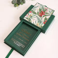 Emerald Boxed Wedding Invitations Clear Acrylic Invites Custom Paper Hardcover Invitation Box With Envelope