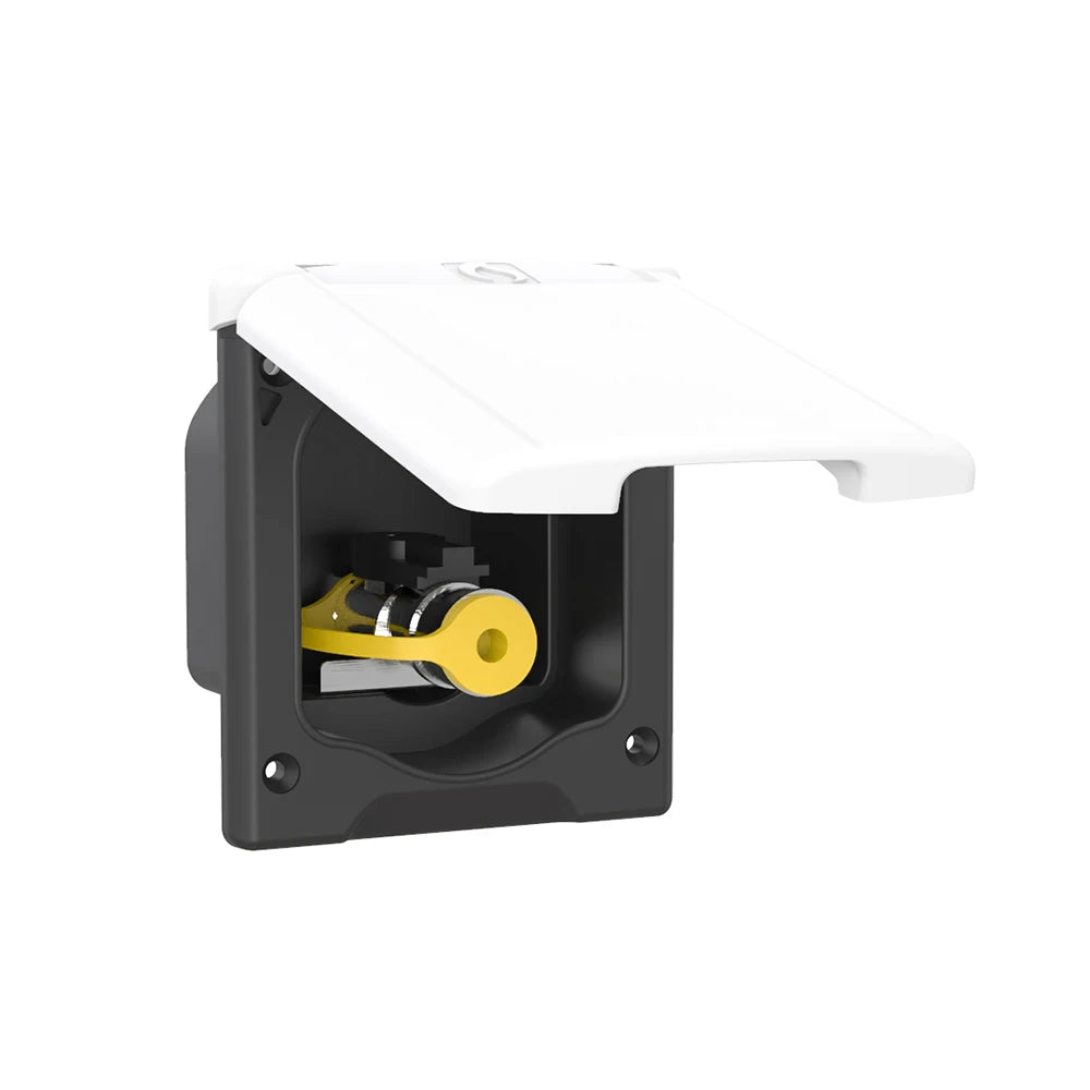 ACACIA RV Outdoor Gas Outlet Socket IP44 Protection Push-Locking Connection Black Color RV Caravan Exterior Camping Motorhome