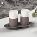 Ceramic Salt and Pepper Shaker Set for Catering Wholesale Hotel Restaurant Grey Dinner Table Accessories Porcelain Salt Shaker