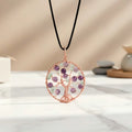 Tree of Life Pendant Gemstone Chakra Crystal Quartz Stone Pendant Good Luck Yoga Charms for Necklace Jewelry Making