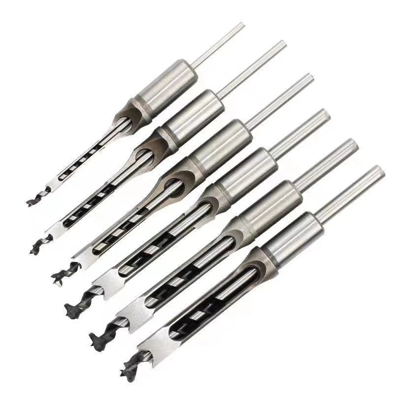 Urible HSS High Speed Steel Metal Hollow Hole M.Durablortise Chisel Wood Square Hole Drill Bits Set for Woodworking Carving