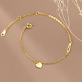 925 Sterling Silver You and & I love Heart and Pin Charm Gold Plated Bracelets for Women Valentine's Day Girt