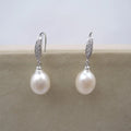 925 Sterling Silver Natural Rice Pearl Earring Wholesales High Luster 8-9 mm AAA Natural Freshwater Pearl MegaBDM