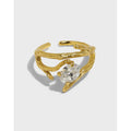 Wholesale 925 Silver Rings Jewelry Sterling Silver Rattan Branch Texture Adjustable Ring Diamond Opening Rings Women