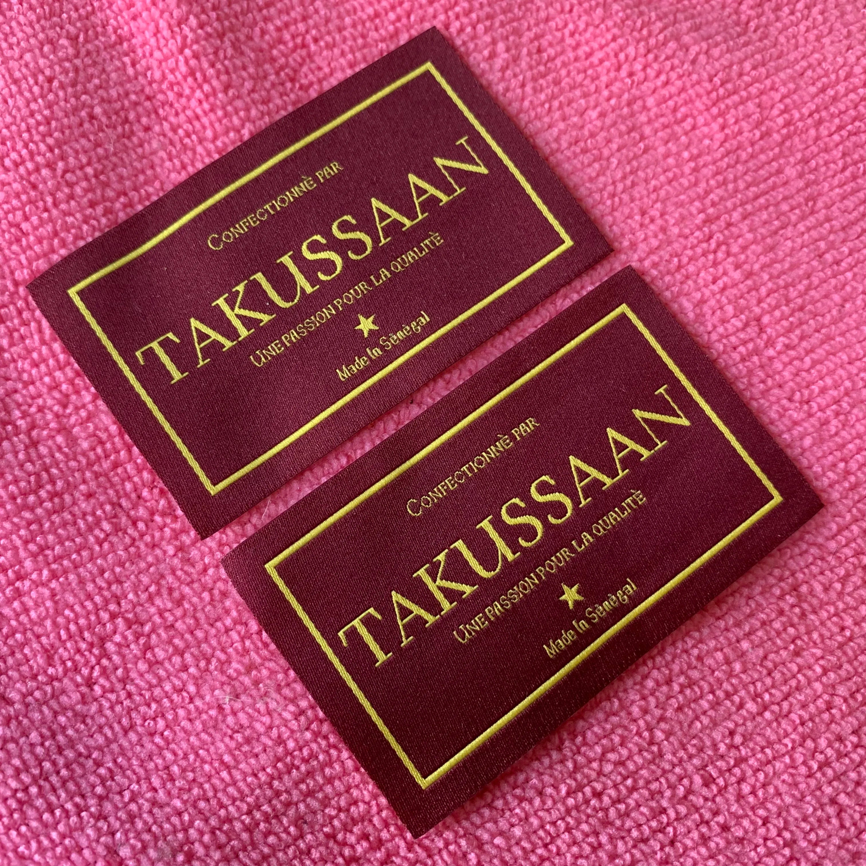 High Definition Soft Damask Woven Labelstraight Cut Knitting logo T-shirt Clothing Label
