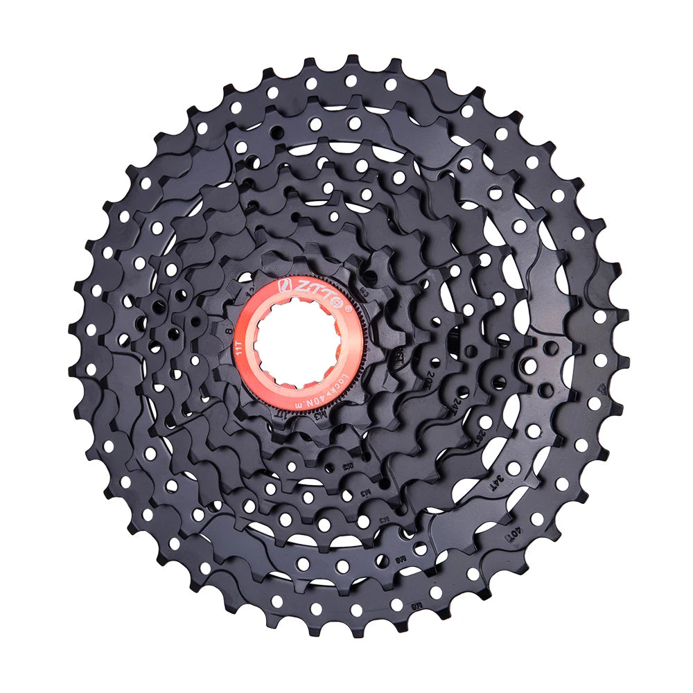 ZTTO MTB Bicycle 8 Speed 11-40T Cassette Freewheel Lightweight Durable Steel Freehub M410 X4 HG Freehub Bike Black Color