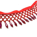 Stocked Wholesale Garment Accessories Red Beaded Mesh Lace Sewing Net Rhinestone Pearl Beads Trims