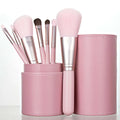 No Label Makeup Brush Set with PU Leather Cylinder Pink Face Eye Shadow 7 Piece Trade Assurance Synthetic Hair Skin-friendly