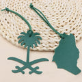 Palm Tree Charm PU Leather Bag Charms Key Chain Kingdom Map Leather Pendant Custom Purse Charms Bag Accessories Backpack Pendant