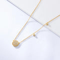 Latest Simple Design Sterling Silver 14K Gold Plated  CZ Fashion Micro Pave Coin Pendant Necklace