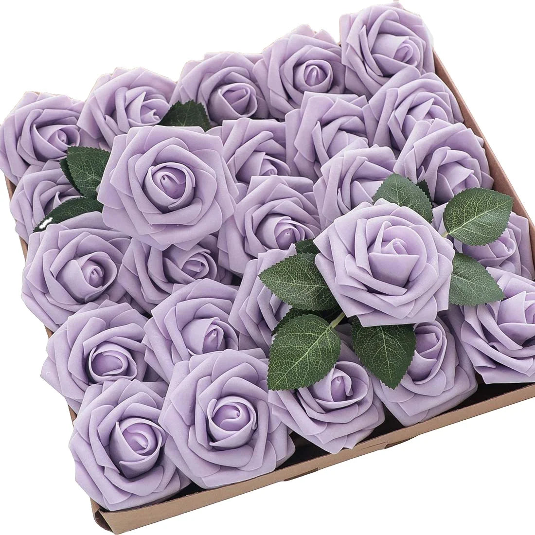 Artificial Roses Popular Fashion Gift Box with Foam PE Roses with Rods and Leaves 25 Wedding Decorations for Valentine's Day