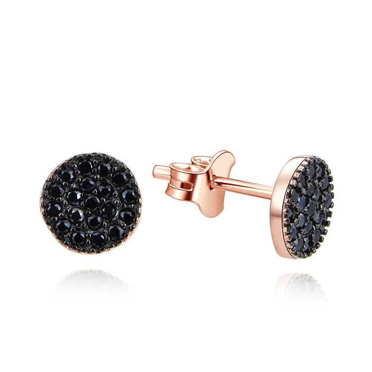 Simple Fashion 925 Sterling Silver Earrings with Round Shape AAA Cubic Zirconia and Rose Gold Plating for Wedding or Gift