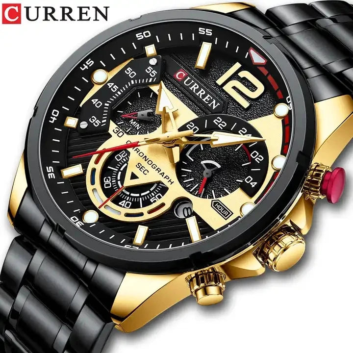 CURREN 8395 Man WristWatch Waterproof Chronograph Men Watch Blue  Top New Luxury Stainless Steel Sport Male Ock Relojes Hombre