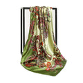 GHS017 Factory Direct New Classic Colorful Printed Square Silk Scarf Woman