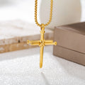 Fashion Man Jewelry Men Cross Pendant Necklace Christ Stainless Steel Box Link Chain Necklace for Man