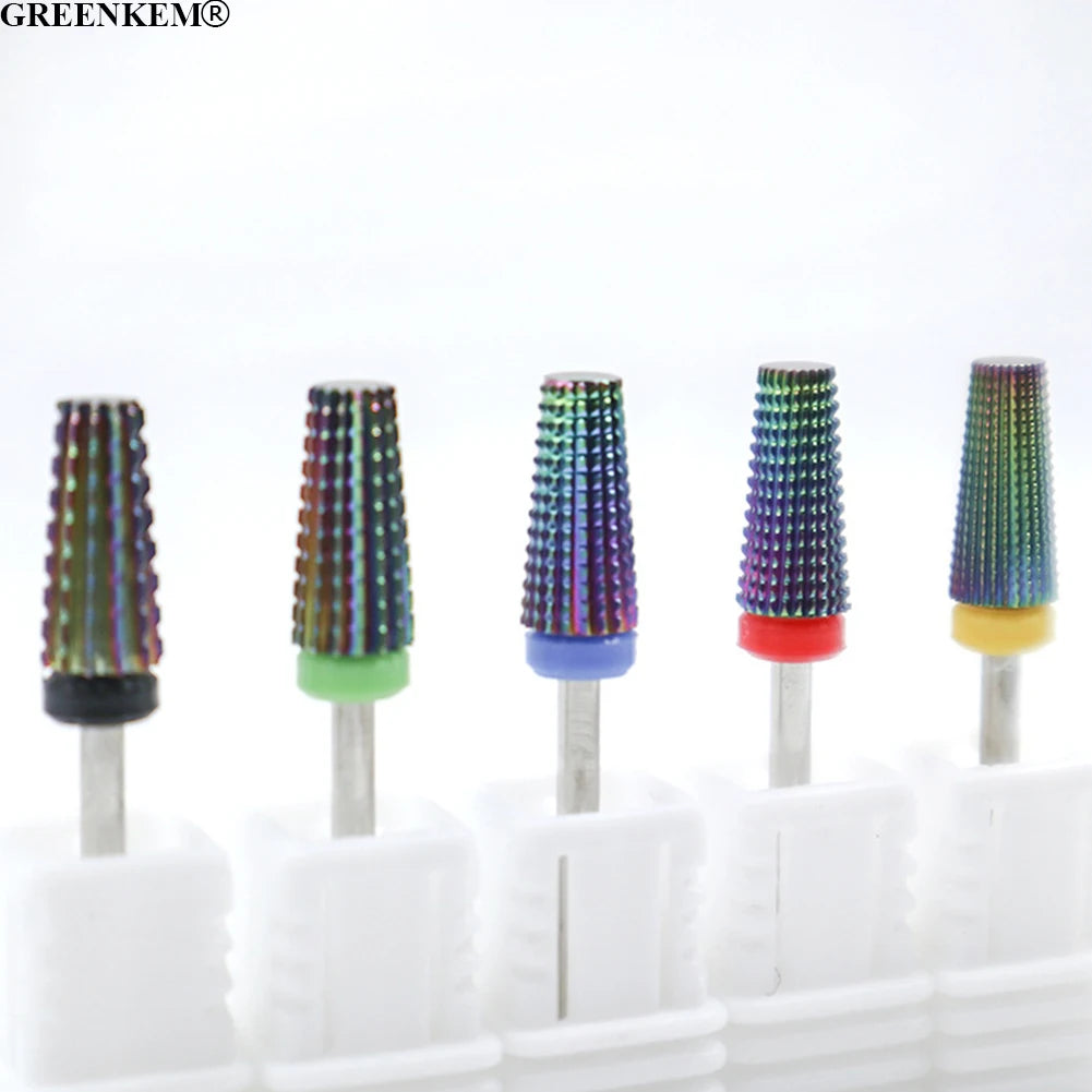 5 in 1 Colorful Tungsten Steel Drill Carbide Milling Cutter Electric File Accessory Durable Nail Drill Bits